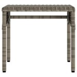 Chaise longue avec auvent et table gris résine tressée – Image 4