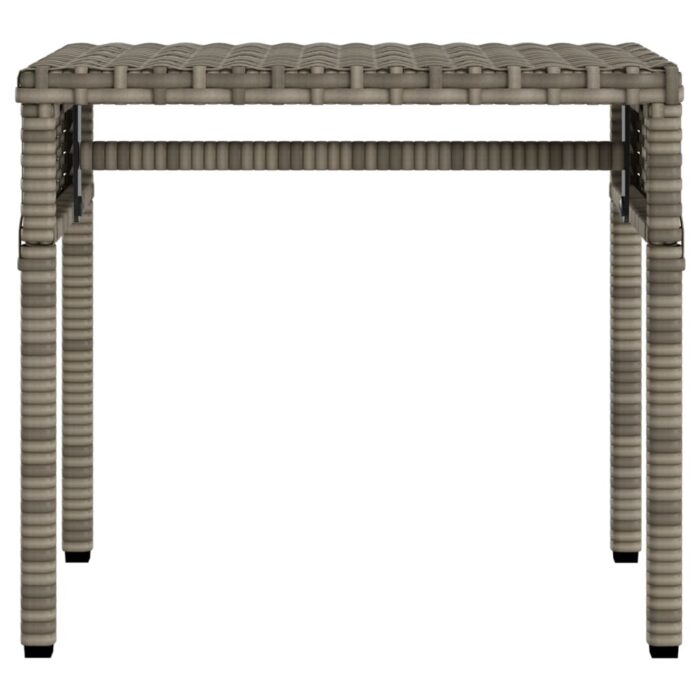 Chaise longue avec auvent et table gris résine tressée – Image 4