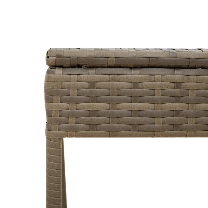 Chaise longue avec auvent et table gris résine tressée – Image 7