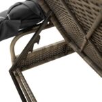 Chaise longue avec auvent et table gris résine tressée – Image 8