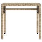 Chaise longue avec auvent et table beige résine tressée – Image 4