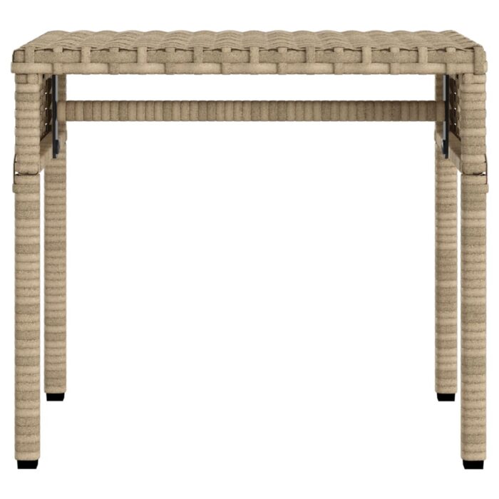 Chaise longue avec auvent et table beige résine tressée – Image 4