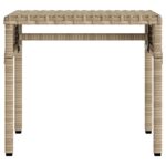 Chaise longue avec auvent et table beige résine tressée – Image 2