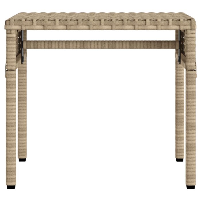 Chaise longue avec auvent et table beige résine tressée – Image 2