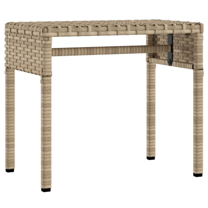 Chaise longue avec auvent et table beige résine tressée – Image 5