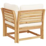 Canapé d'angle de jardin coussins 73x73x65cm bois massif acacia – Image 4