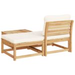 Salon de jardin 3 pcs avec coussins bois massif d'acacia – Image 4