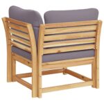 Canapé d'angle de jardin coussins 73x73x65cm bois massif acacia – Image 4