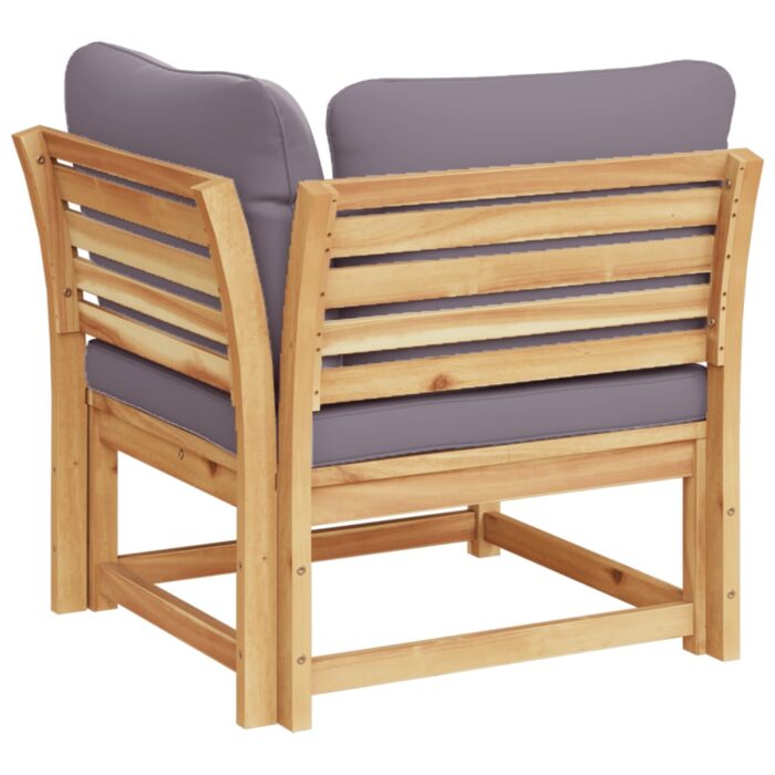 Canapé d'angle de jardin coussins 73x73x65cm bois massif acacia – Image 4
