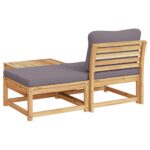 Salon de jardin 3 pcs avec coussins bois massif d'acacia – Image 4