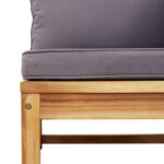 Salon de jardin 3 pcs avec coussins bois massif d'acacia – Image 5