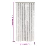 Rideau anti-mouches gris clair et blanc 90x220 cm chenille – Image 5