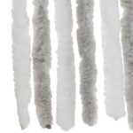Rideau anti-mouches gris clair et blanc 100x220 cm chenille – Image 4