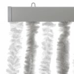 Rideau anti-mouches gris clair et blanc 100x230 cm chenille – Image 2