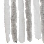 Rideau anti-mouches gris clair et blanc 100x230 cm chenille – Image 4