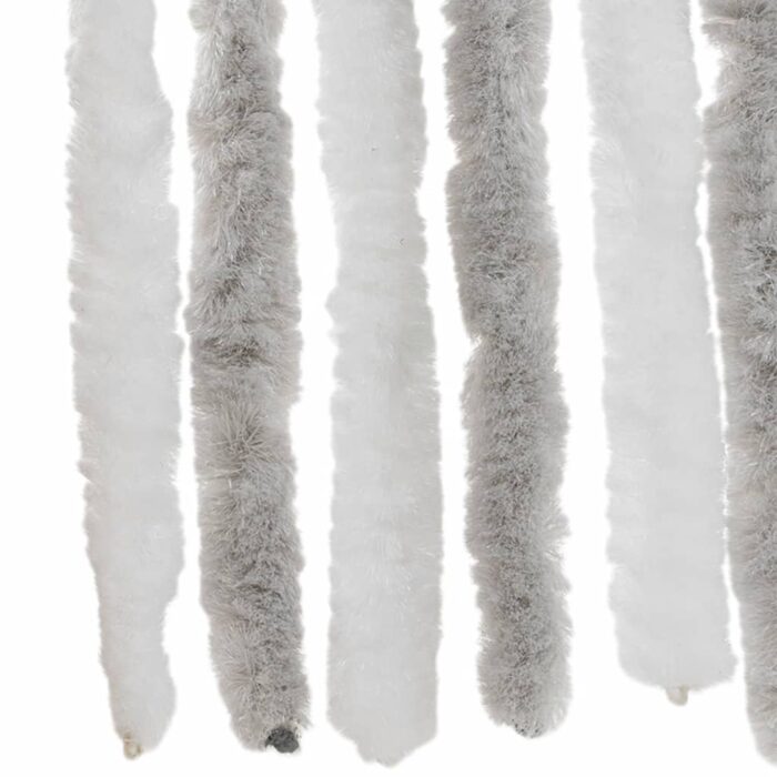 Rideau anti-mouches gris clair et blanc 100x230 cm chenille – Image 4