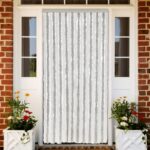 Rideau anti-mouches gris clair et blanc 100x230 cm chenille
