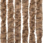 Rideau anti-mouches beige et marron foncé 56x200 cm chenille – Image 4