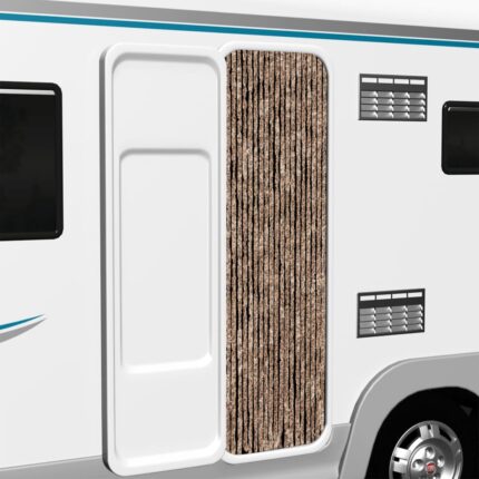 Rideau anti-mouches beige et marron foncé 56x200 cm chenille