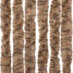 Rideau anti-mouches beige et marron foncé 90x200 cm chenille – Image 3
