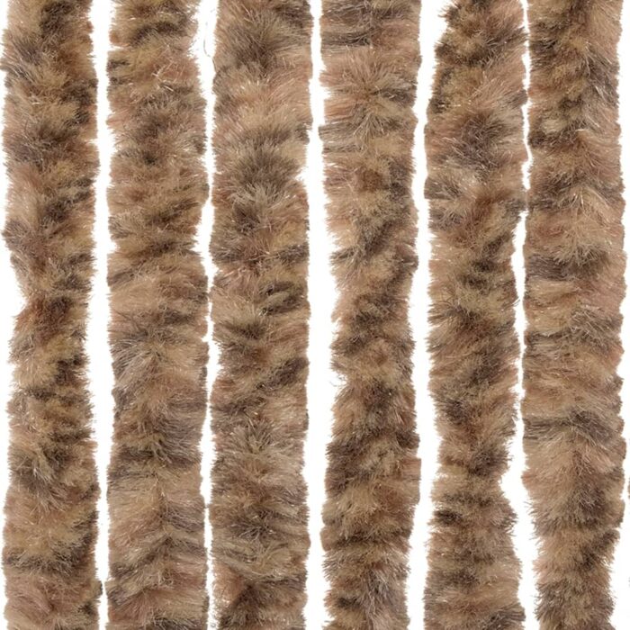 Rideau anti-mouches beige et marron foncé 90x200 cm chenille – Image 3