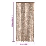 Rideau anti-mouches beige et marron foncé 90x220 cm chenille – Image 5