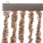 Rideau anti-mouches beige et marron foncé 100x220 cm chenille – Image 2