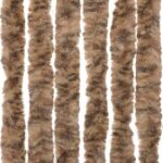 Rideau anti-mouches beige et marron foncé 100x220 cm chenille – Image 3