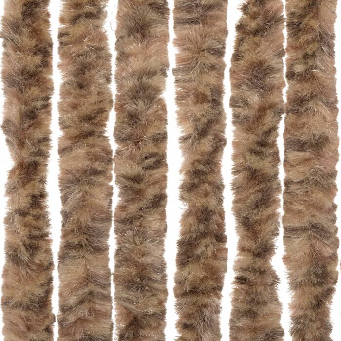 Rideau anti-mouches beige et marron foncé 100x220 cm chenille – Image 3