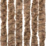 Rideau anti-mouches beige et marron foncé 100x230 cm chenille – Image 3