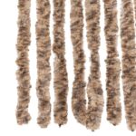 Rideau anti-mouches beige et marron foncé 100x230 cm chenille – Image 4