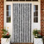 Rideau anti-mouches gris et noir 56x185 cm chenille