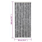 Rideau anti-mouches gris et noir 90x200 cm chenille – Image 5
