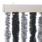 Rideau anti-mouches gris et noir 90x220 cm chenille – Image 2