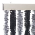 Rideau anti-mouches gris et noir 100x200 cm chenille – Image 2
