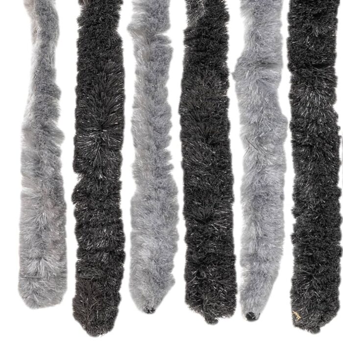 Rideau anti-mouches gris et noir 100x200 cm chenille – Image 4