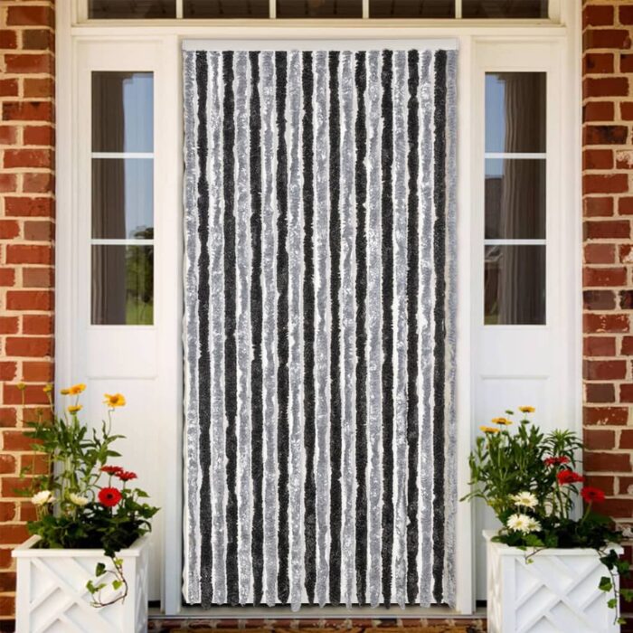 VXL8721012467576_m_en_hd_1.jpg Rideau anti-mouches gris et noir 100x200 cm chenille – Image 1