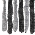 Rideau anti-mouches gris et noir 100x230 cm chenille – Image 4