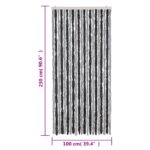 Rideau anti-mouches gris et noir 100x230 cm chenille – Image 5