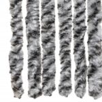 Rideau anti-mouches gris et noir et blanc 90x200 cm chenille – Image 4