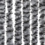 Rideau anti-mouches gris et noir et blanc 100x220 cm chenille – Image 3