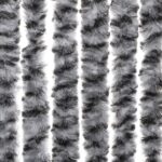 Rideau anti-mouches gris et noir et blanc 100x230 cm chenille – Image 3
