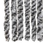 Rideau anti-mouches gris et noir et blanc 100x230 cm chenille – Image 4