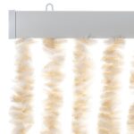 Rideau anti-mouches beige et blanc 56x200 cm chenille – Image 2