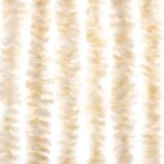 Rideau anti-mouches beige et blanc 56x200 cm chenille – Image 3