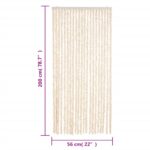 Rideau anti-mouches beige et blanc 56x200 cm chenille – Image 5