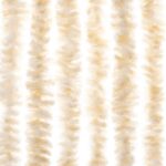 Rideau anti-mouches beige et blanc 90x220 cm chenille – Image 3