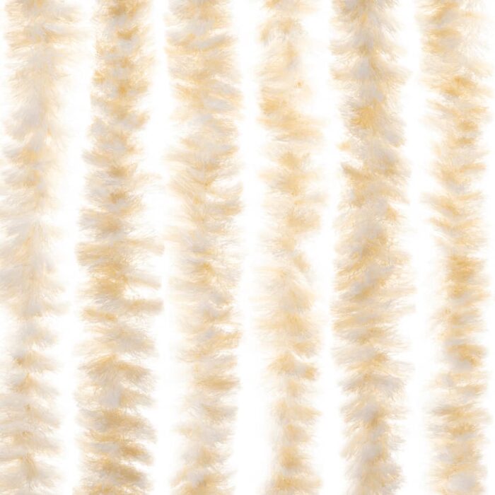 Rideau anti-mouches beige et blanc 90x220 cm chenille – Image 3