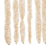 Rideau anti-mouches beige et blanc 90x220 cm chenille – Image 4