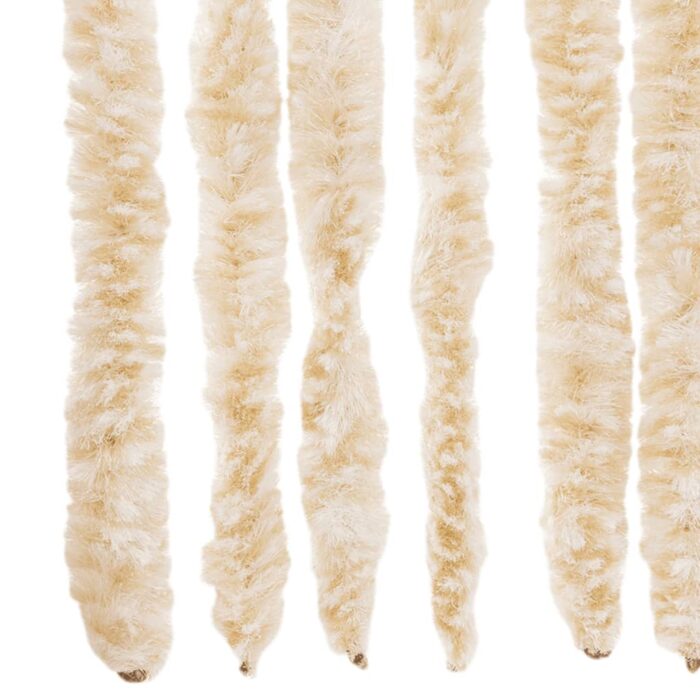 Rideau anti-mouches beige et blanc 90x220 cm chenille – Image 4